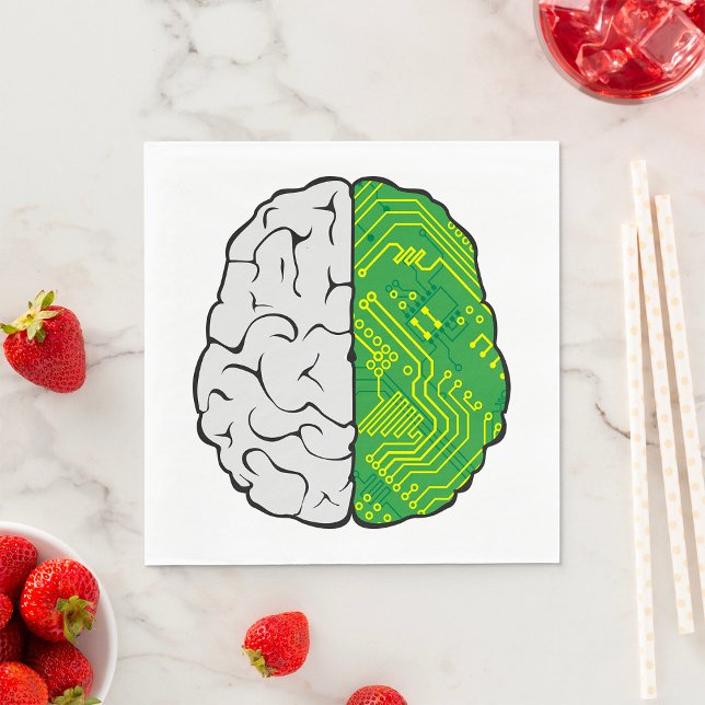 Tech Brain Circuitry Motherboard Logic Computer Napkin (Creator Uploaded)
