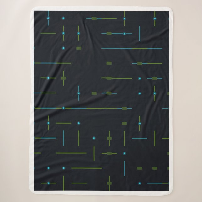 Tech Circuit Board Seamless Pattern Sherpa Blanket (Front)