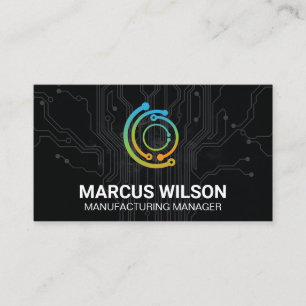 Tech Colour Logo   Circuit Board Business Card