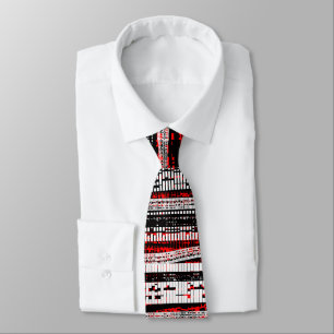 Tech Decay - Black, White and Red Tie