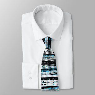 Tech Decay - Black, White and Sky Blue Tie