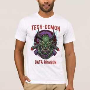 Tech-Demon Data Dragon T-Shirt Cyberpunk Oni Mas