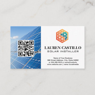 Tech Energy Logo Solar Panels QR Business Card