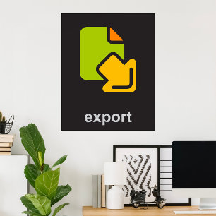 Tech Export Icon Digital Data File Poster