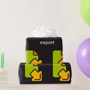 Tech Export Icon Digital Data File Wrapping Paper