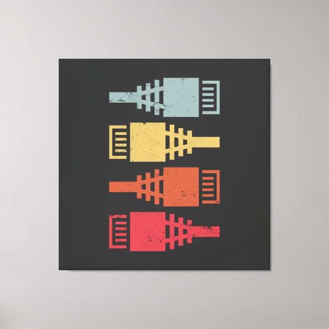 Tech Geek Network Engineer LAN Party Canvas Print (Front)