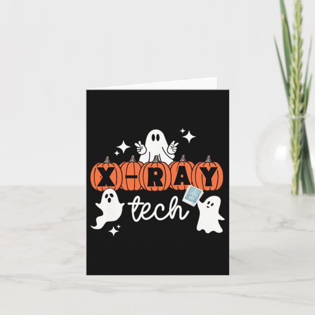 Tech Halloween Technician Squad Xray Tech Pumpkin  Card (Front)