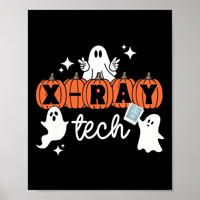 Tech Halloween Technician Squad Xray Tech Pumpkin  Poster (Front)