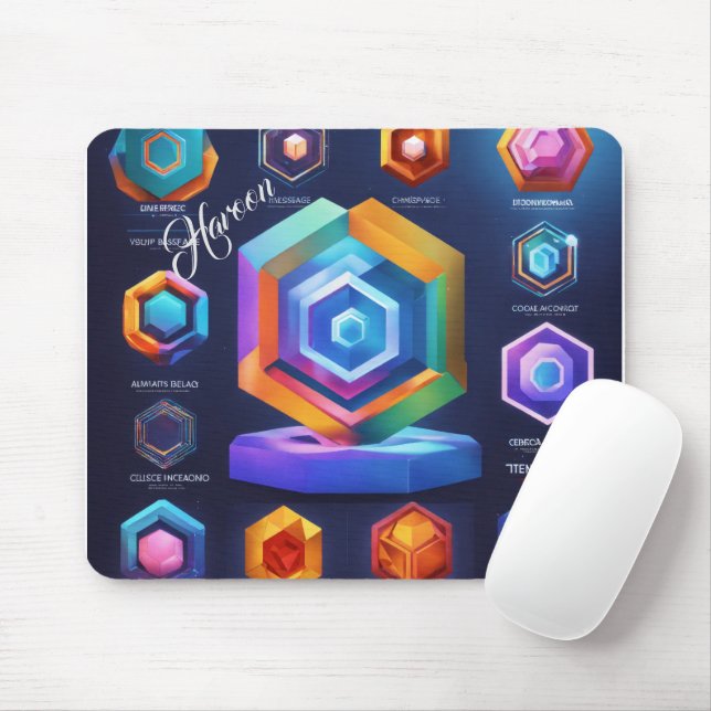 Tech Hexagon Holographic Grid Mouse Pad (With Mouse)
