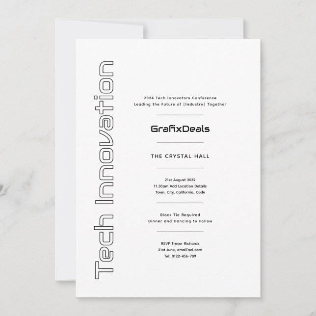Tech Innovation Business Corporate Events Modern Invitation (Front)