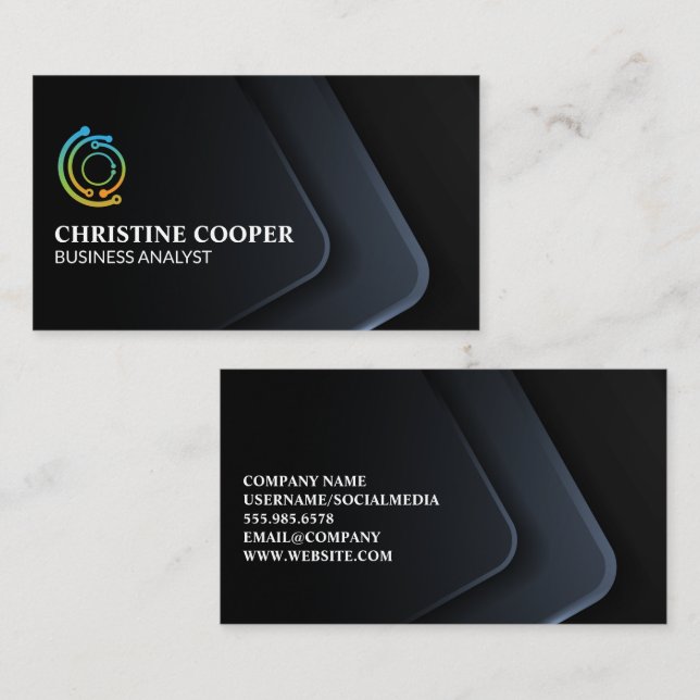 Tech Logo | Professional Corporate Business Card (Front/Back)