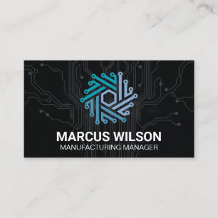 Tech Modern Logo   Circuit Board Business Card