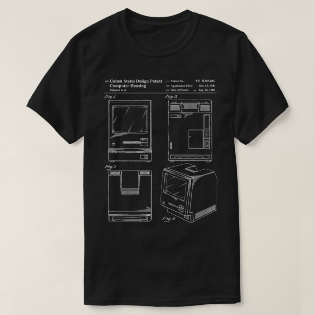 Tech Nerd Gift  Retro Personal Computer Patent Dra T-Shirt (Design Front)