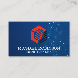 Tech Nodes Logo   Networking Background Business Card