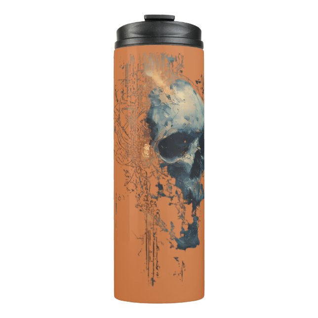 Tech Noir Digital Circuit Skull Tumbler (Front)