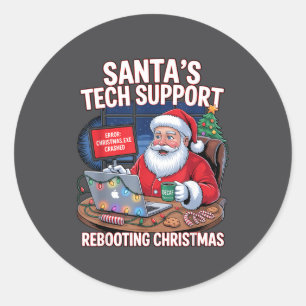 Tech Rebooting Support Santa s Shirt Classic Round Sticker