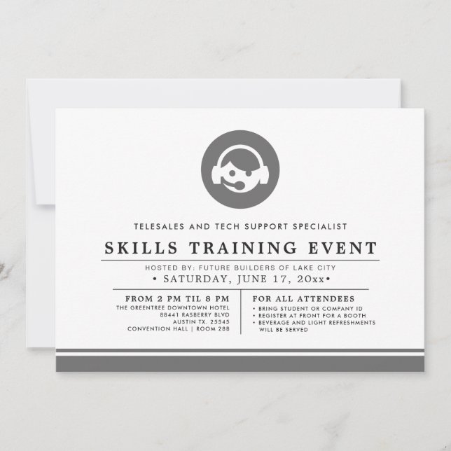 Tech + Sales Support Agent Training Event Minimal Invitation (Front)