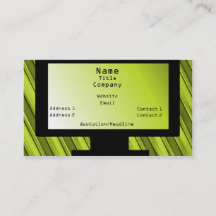 Tech Savvy Business Card, Lime Green Business Card