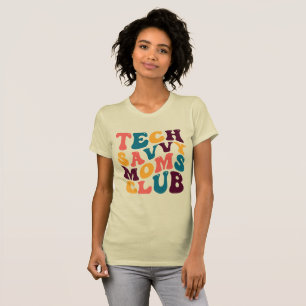 Tech Savvy Moms Club Groovy Retro Summer Vibes T-Shirt