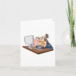 Tech Support Blowing A Bubble Card