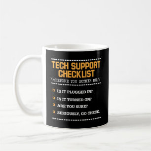 Tech Support Checklist Computer Geek Sysadmin Coffee Mug