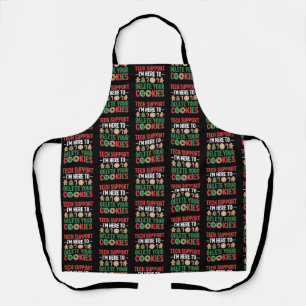 Tech Support Christmas Cookies Funny Work Apron