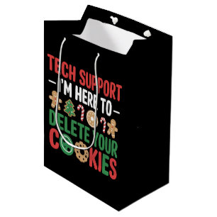 Tech Support Christmas Cookies Funny Work Medium Gift Bag
