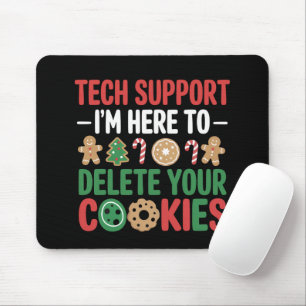 Tech Support Christmas Cookies Funny Work Mouse Pad