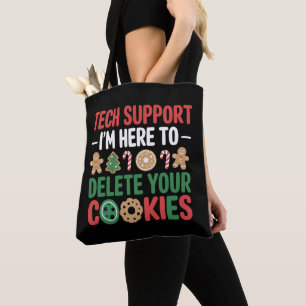 Tech Support Christmas Cookies Funny Work  Tote Bag