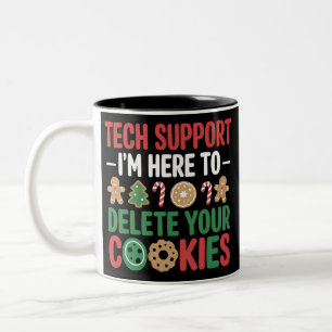 Tech Support Christmas Cookies Funny Work Two-Tone Coffee Mug