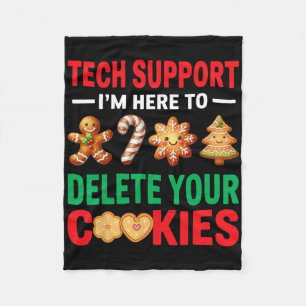 Tech Support Christmas Cookies Women Men Funny Chr Fleece Blanket