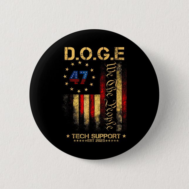 Tech Support Elon Doge  6 Cm Round Badge (Front)