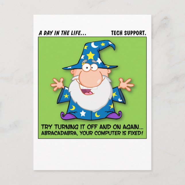 Tech Support Magic Postcard (Front)