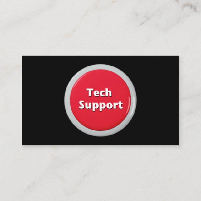 Tech Support Red Panic Button Business Card (Front)