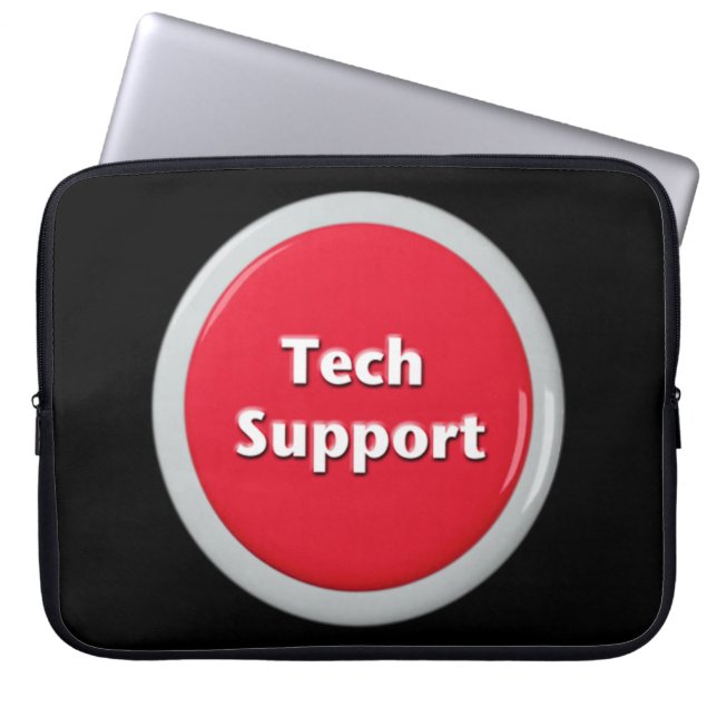 Tech Support Red Panic Button Laptop Sleeve (Front)