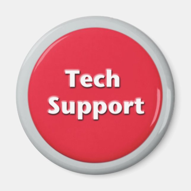 Tech Support Red Panic Button Magnet (Front)
