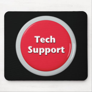 Tech Support Red Panic Button Mouse Pad