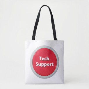 Tech Support Red Panic Button Tote Bag