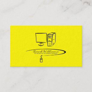 Tech Support/Repair Business Card (Yellow Version)