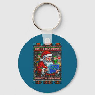 Tech Support Ugly s Rebooting Santa Key Ring