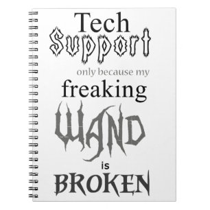 Tech Support Wand Spiral Notebook