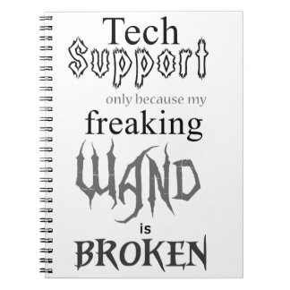 Tech Support Wand Spiral Notebook