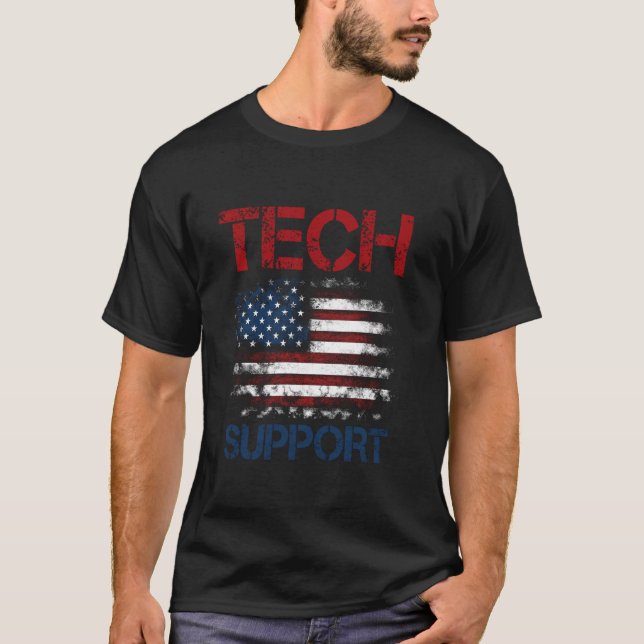 Tech Support White House Minimalist Design T-Shirt (Front)