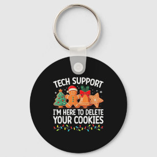 Tech Suprt Christmas Cookies Women Men Funny Chris Key Ring
