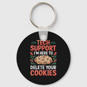 Tech Suprt Christmas Helpdesk Computer Geek Cookie Key Ring