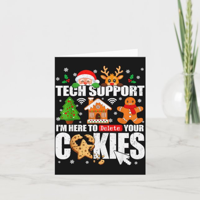 Tech Suprt Delete Your Cookies Men Ugly Christmas  Card (Front)