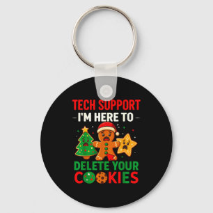 Tech Suprt Here To Delete Cookies Christmas Men Wo Key Ring