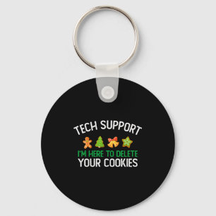 Tech Suprt I'm Here To Delete Your Cookies Christm Key Ring
