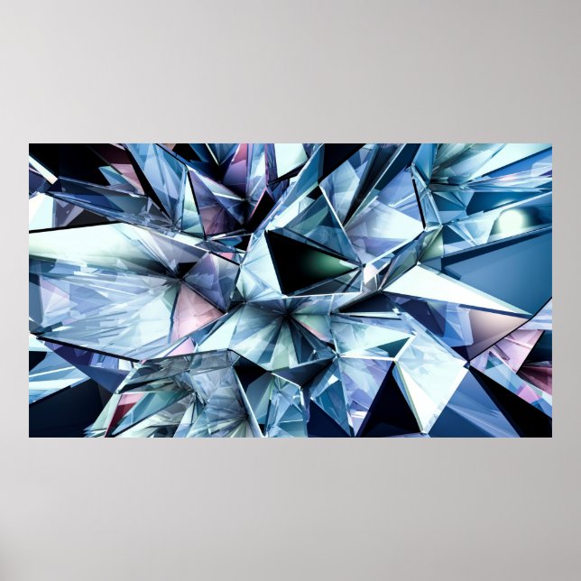 Tech tech triangle crystal background. poster (Front)