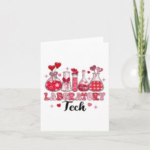 Tech Test Tube Leopard Hearts Valentine's Day Card